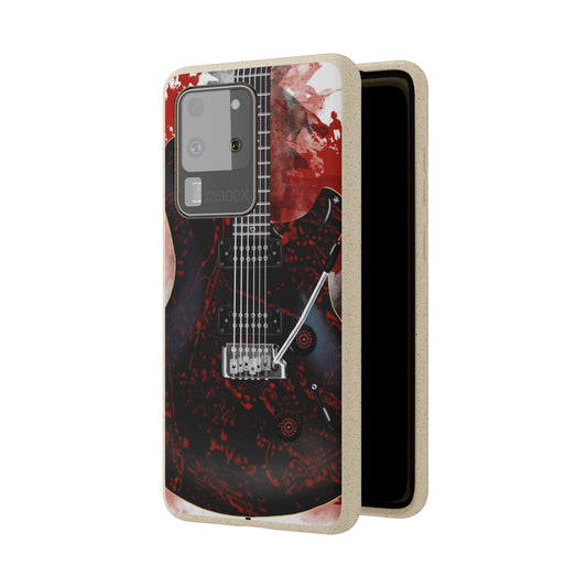 digital painting of a bloody electric guitar printed on a biodegradable samsung phone case