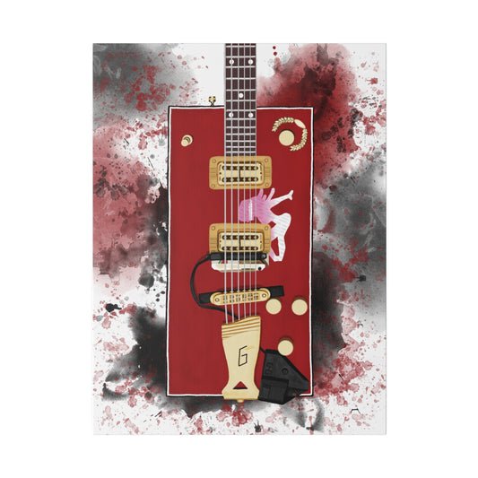Digital painting of Bo's electric guitar printed on canvas