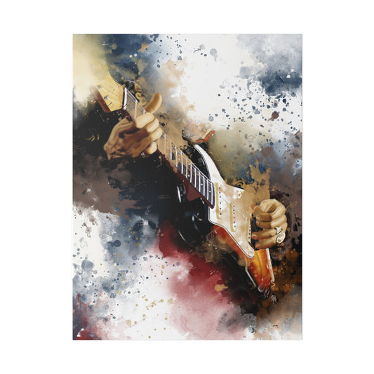 Digital painting of Voodoo guitar printed on canvas