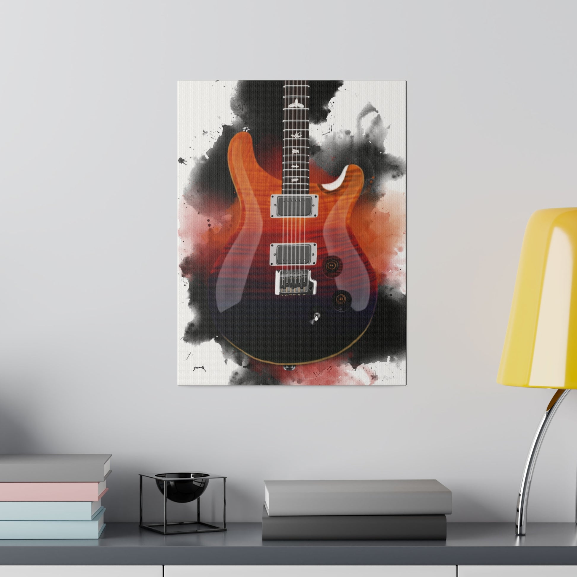 Digital painting of Al's guitar printed on canvas