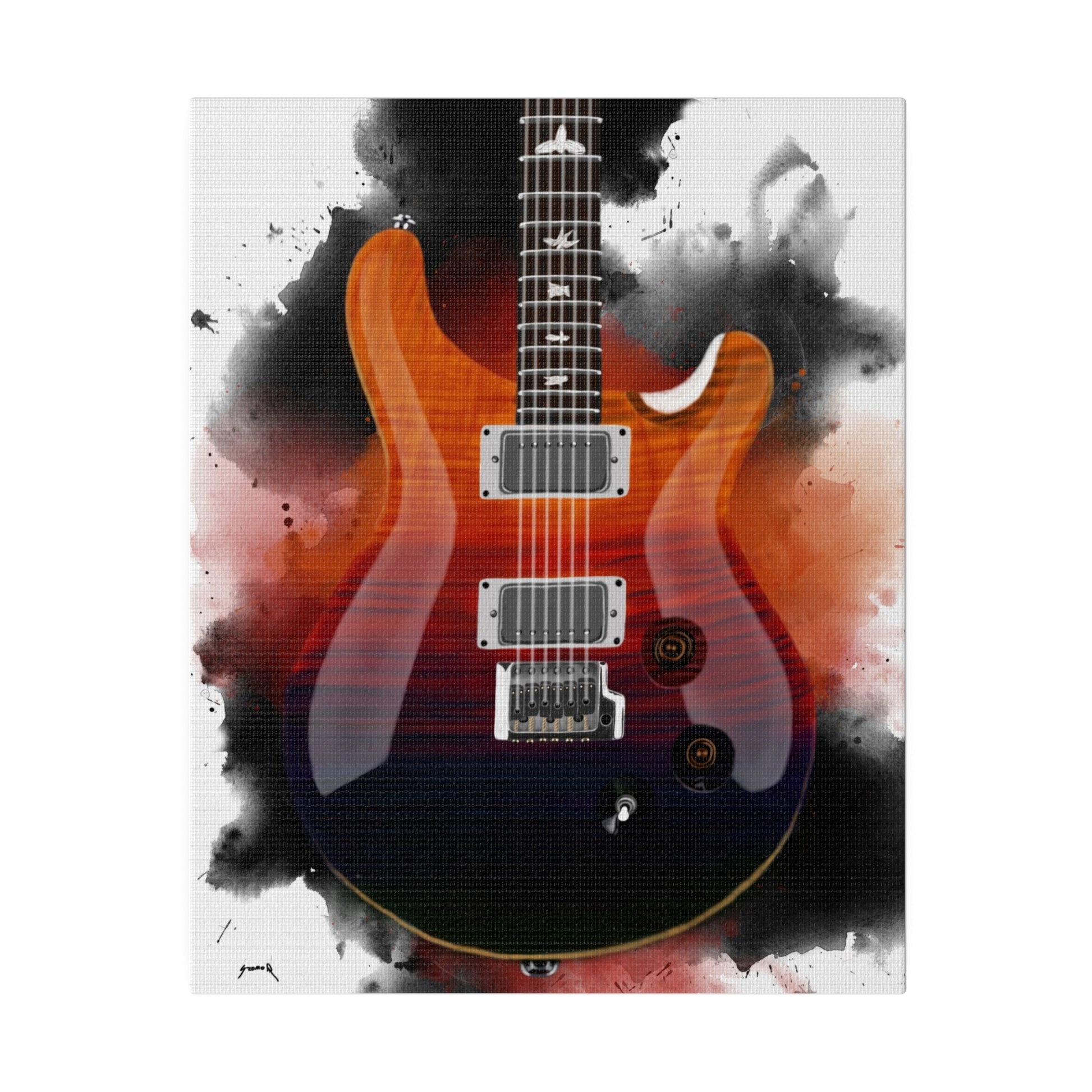 Digital painting of Al's guitar printed on canvas