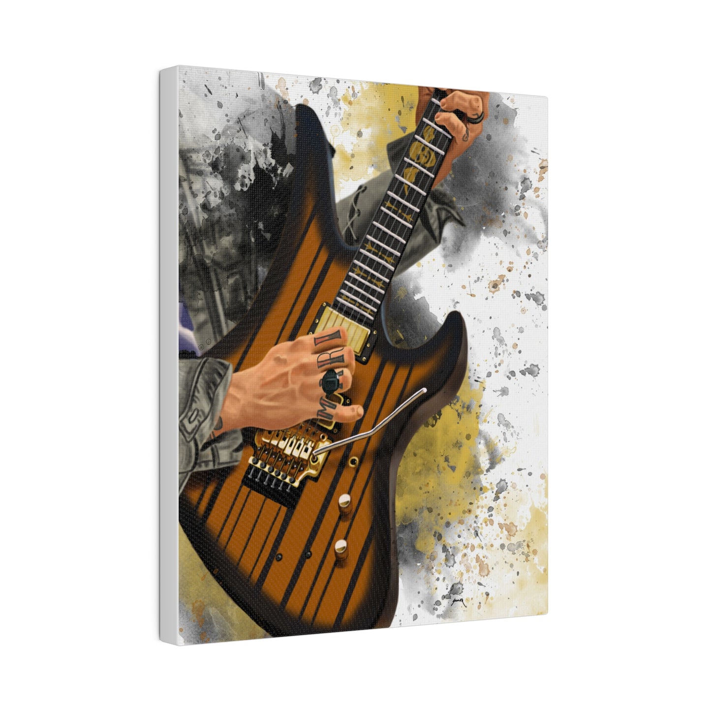 Digital painting of Sin's electric guitar printed on canvas