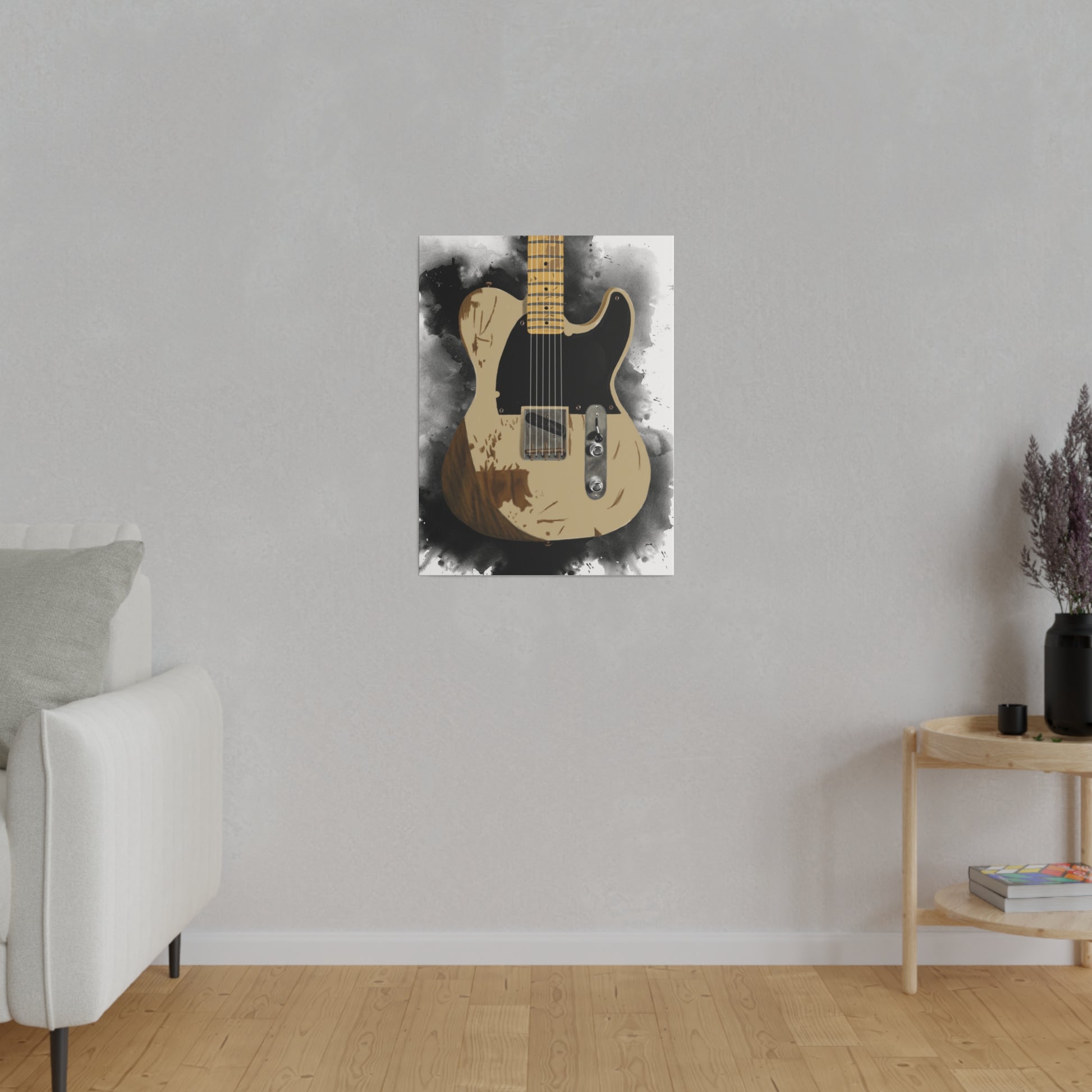 Digital painting of Jeff's electric guitar printed on canvas