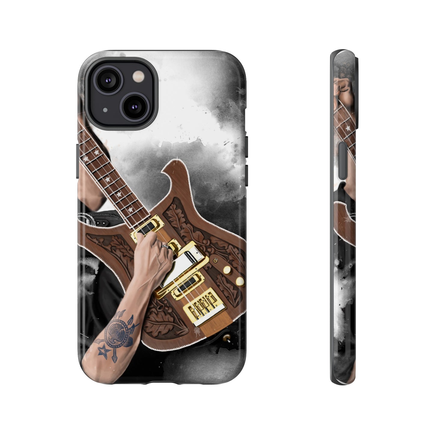 Lemmy's Bass Guitar Art On Tough Phone Cases