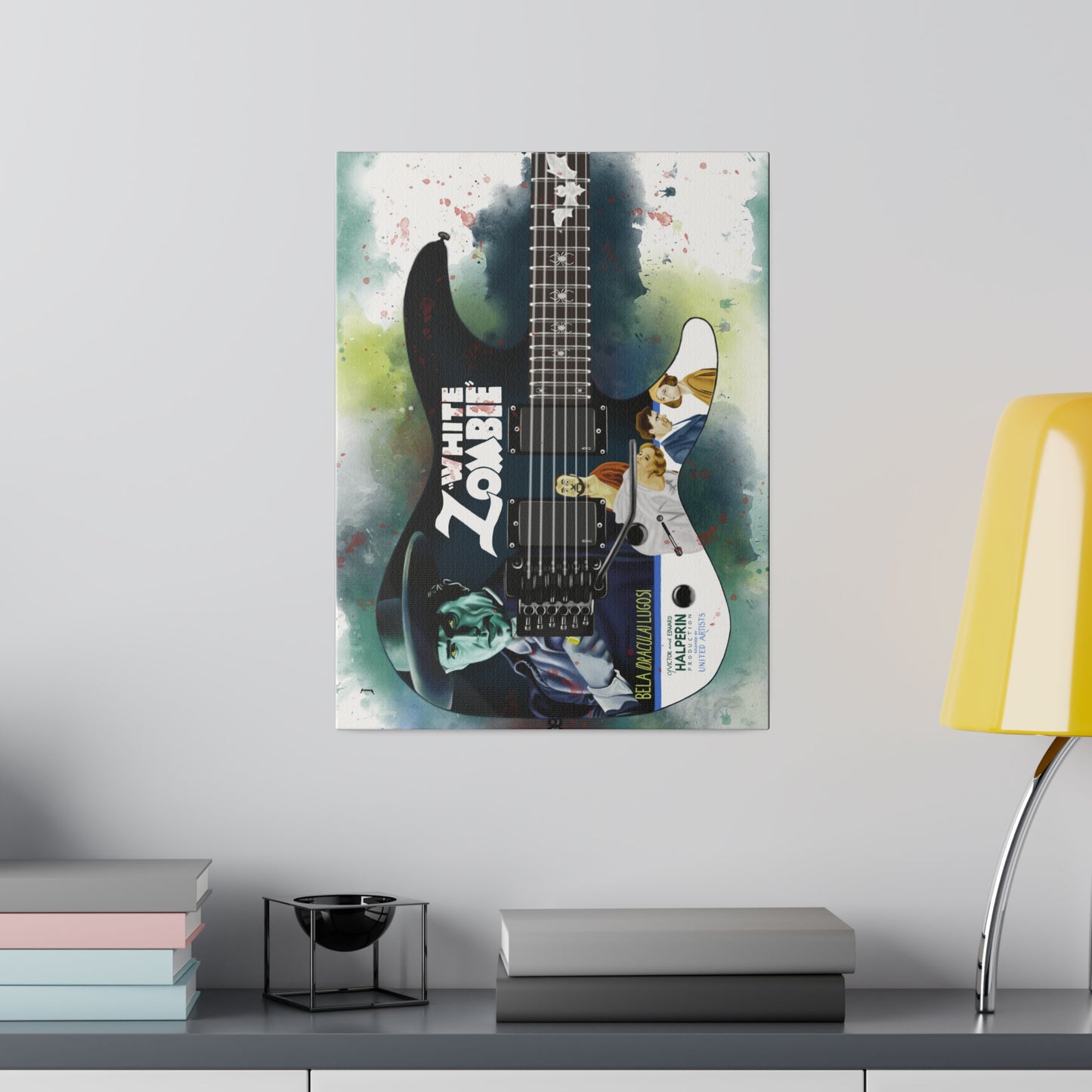 Digital painting of Kirk's electric guitar printed on canvas