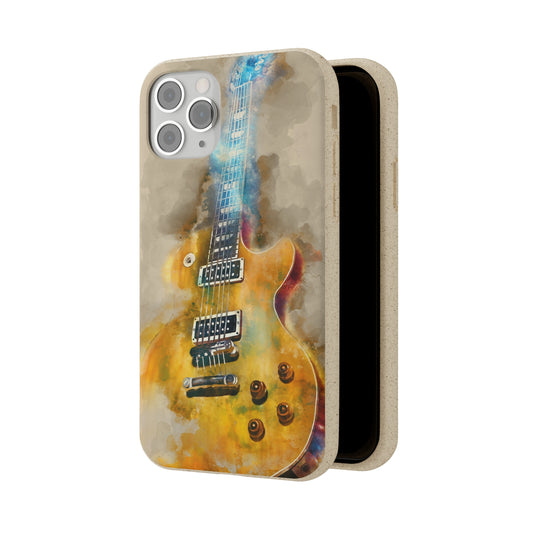 Electric guitar art on biodegradable iphone phone case