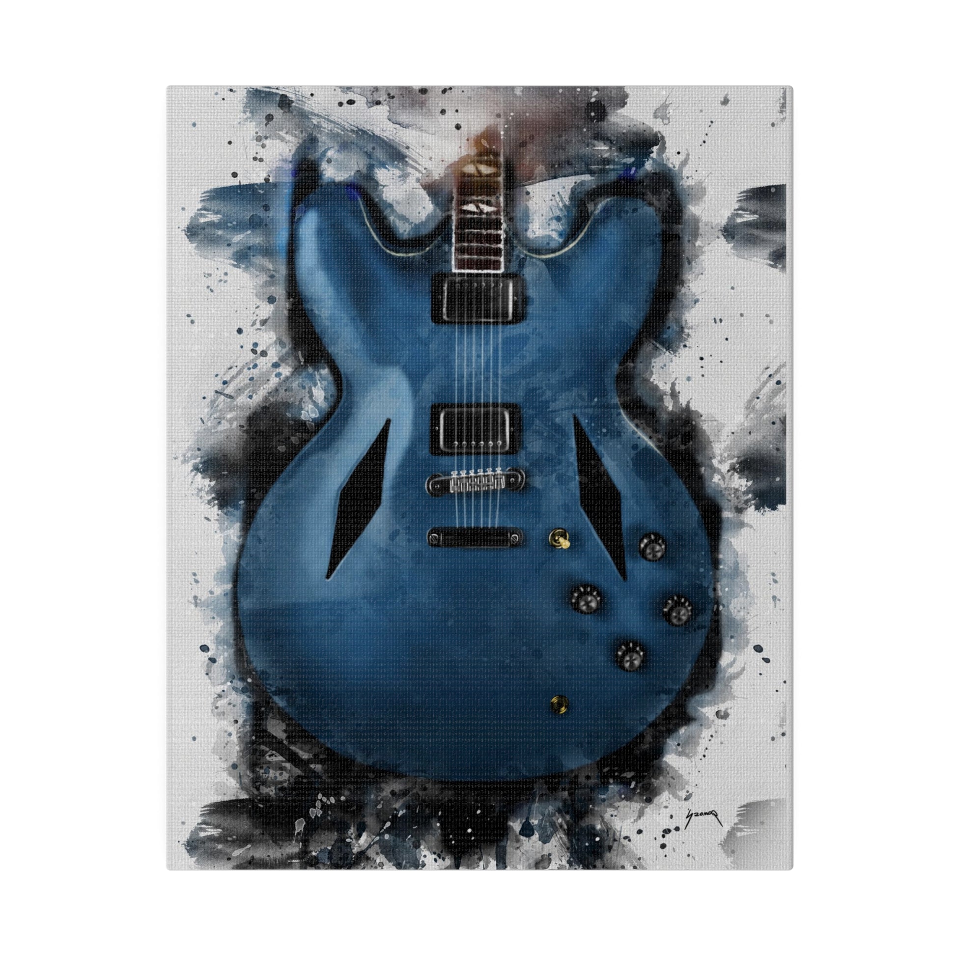 Digital painting of Dave's guitar printed on canvas