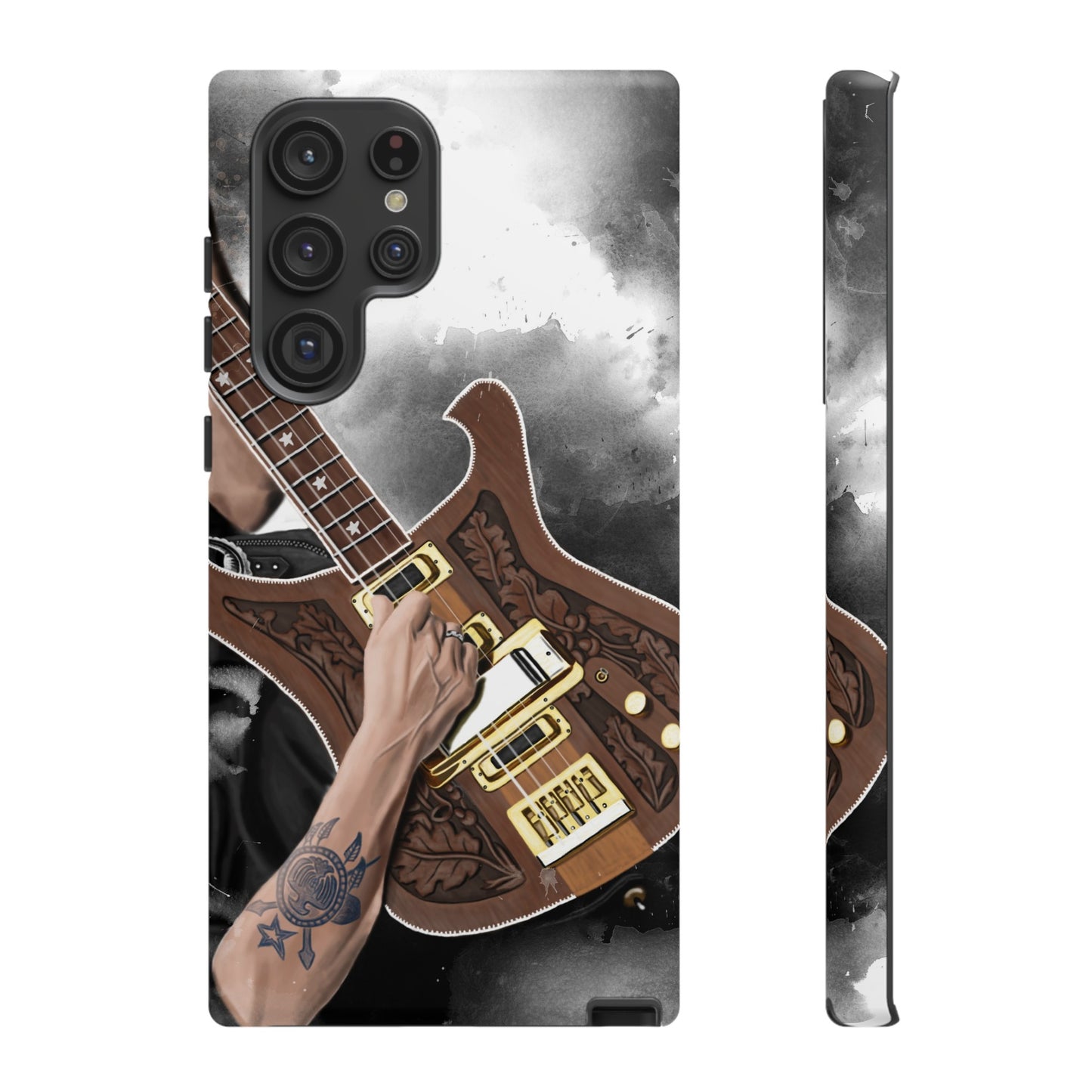 Lemmy's Bass Guitar Art On Tough Phone Cases