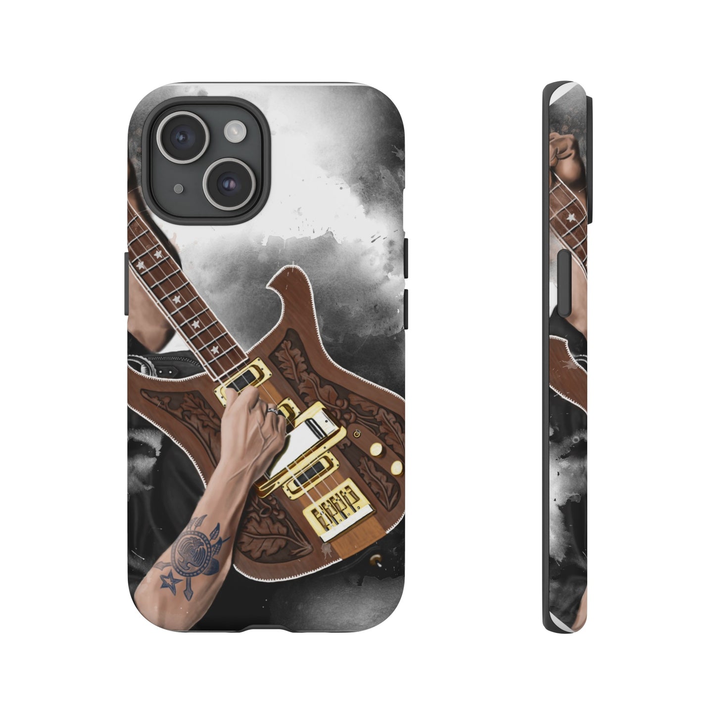 Lemmy's Bass Guitar Art On Tough Phone Cases