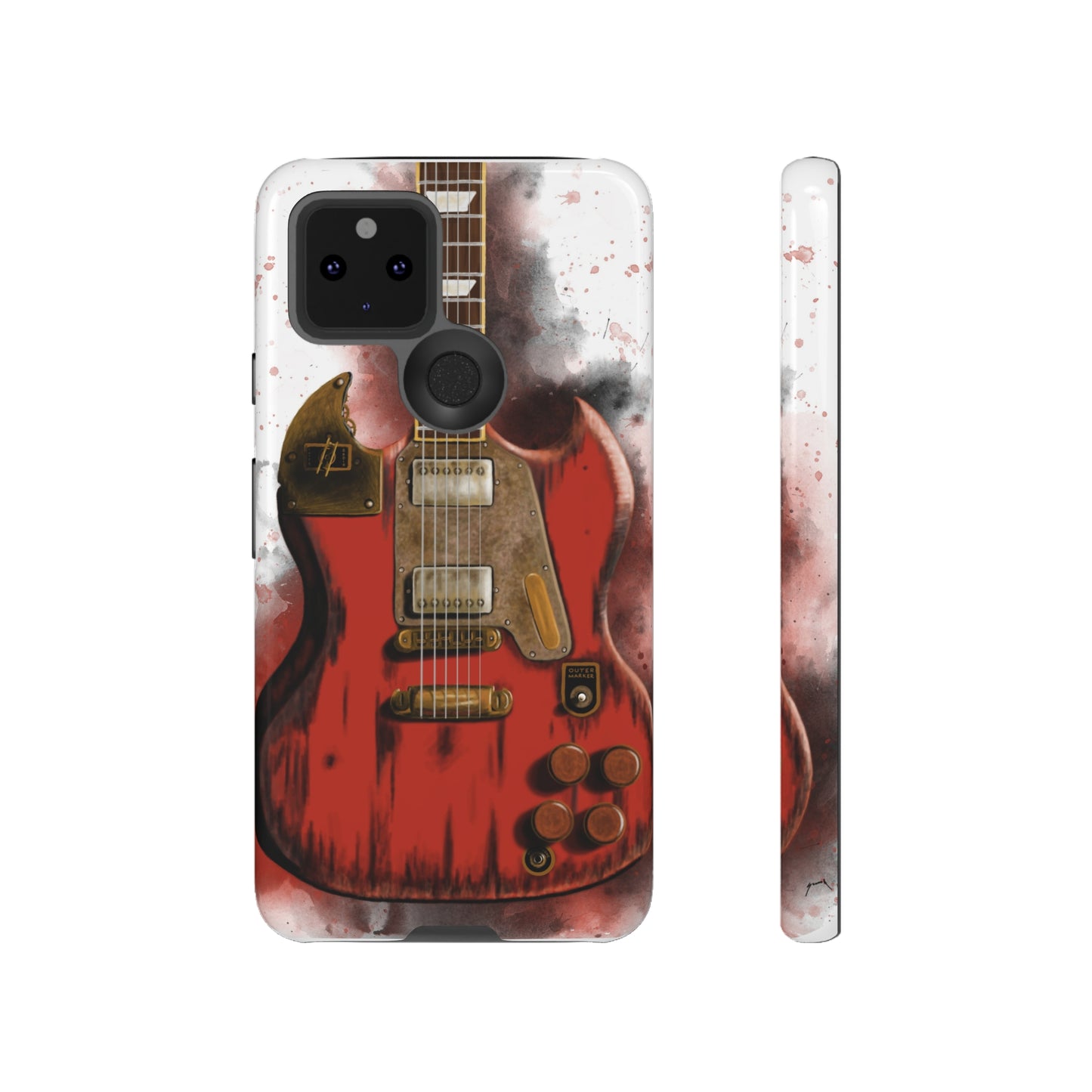 Steampunk Electric Guitar Art On Tough Phone Cases