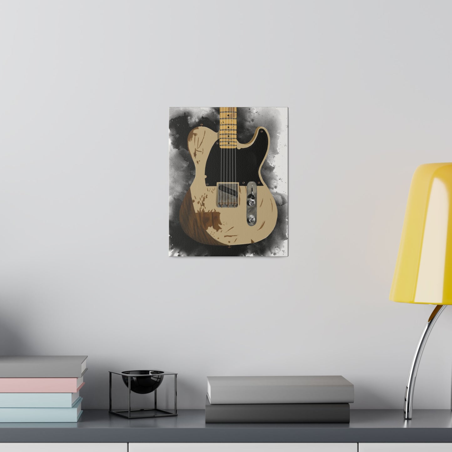 Digital painting of Jeff's electric guitar printed on canvas