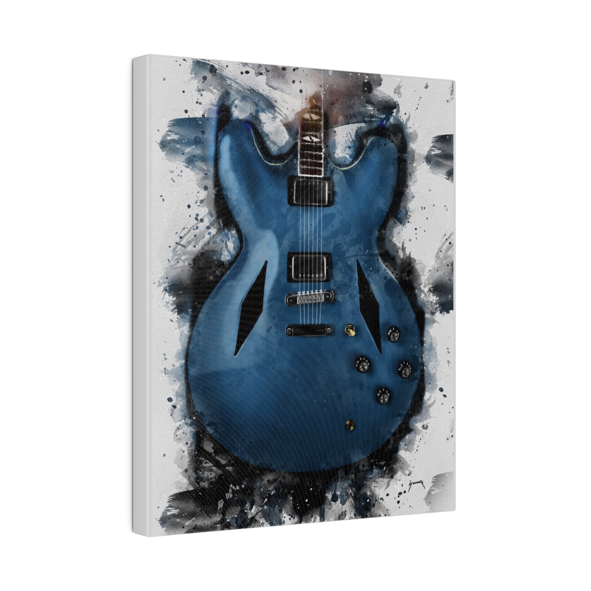 Digital painting of Dave's guitar printed on canvas