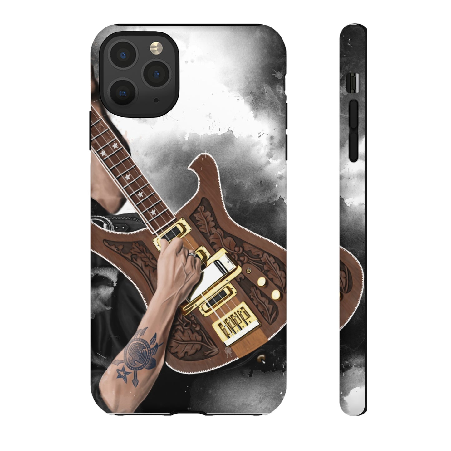 Lemmy's Bass Guitar Art On Tough Phone Cases