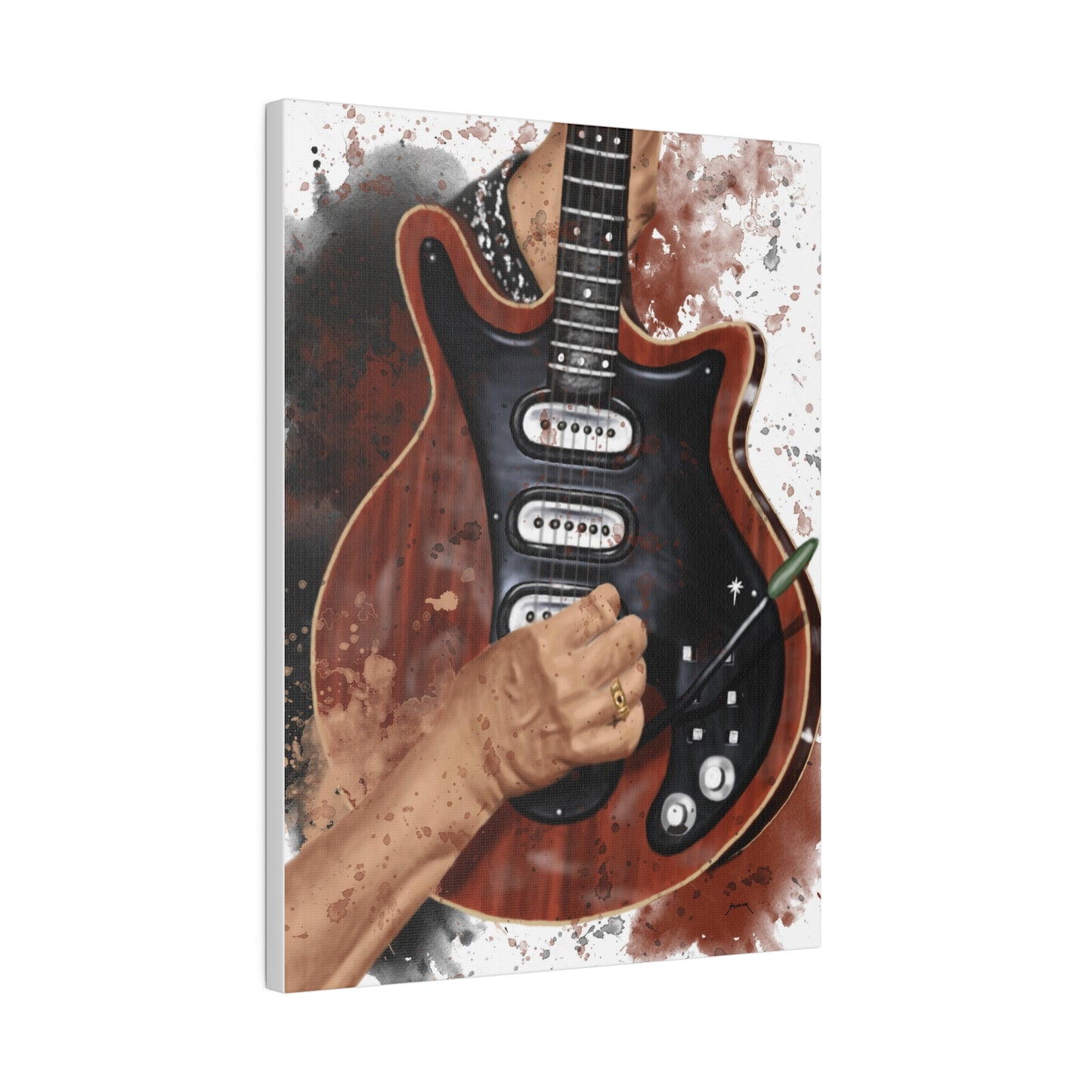 Digital painting of Brian's electric guitar printed on canvas