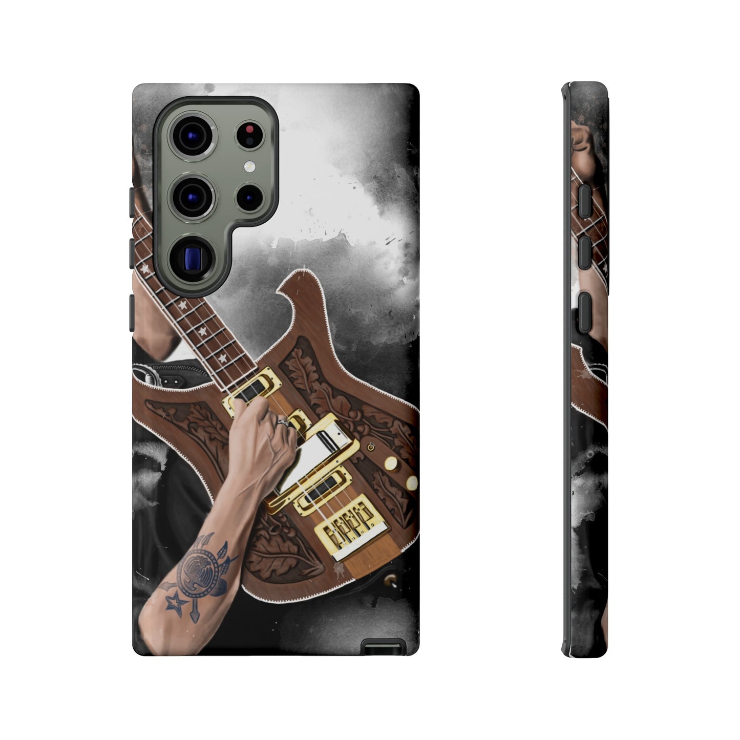 Lemmy's Bass Guitar Art On Tough Phone Cases