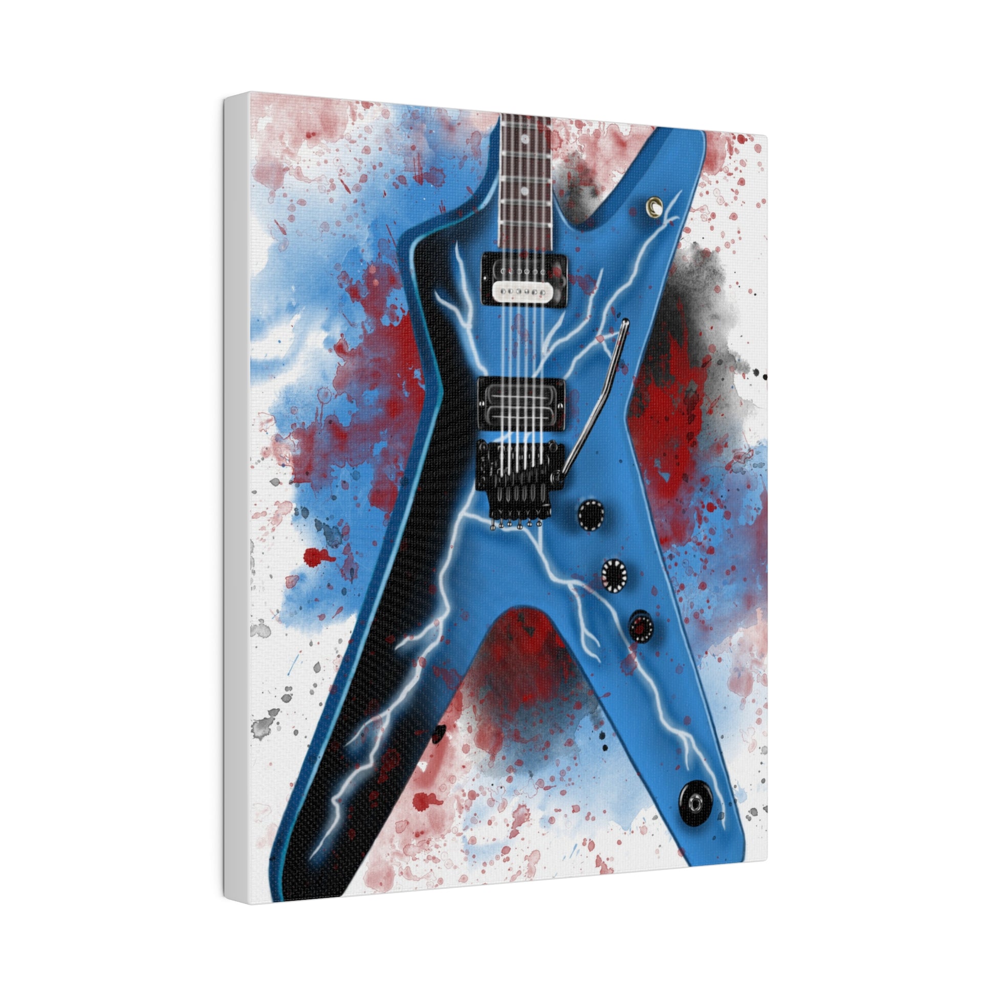 Digital painting of Dime's electric guitar printed on canvas