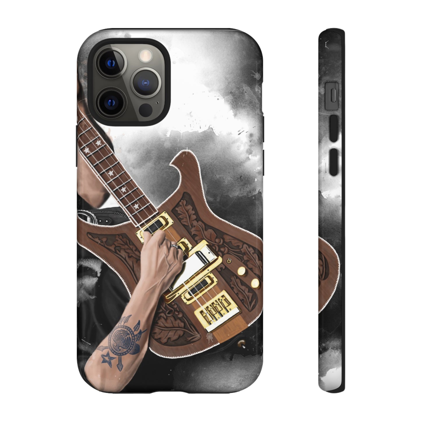 Lemmy's Bass Guitar Art On Tough Phone Cases