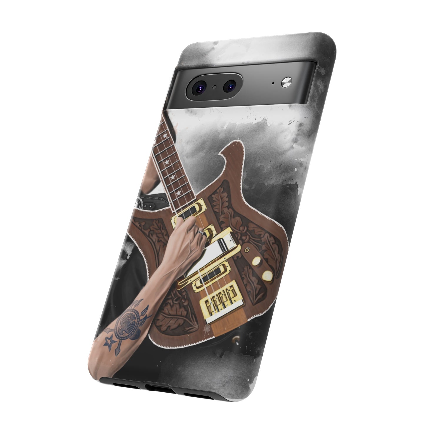 Lemmy's Bass Guitar Art On Tough Phone Cases