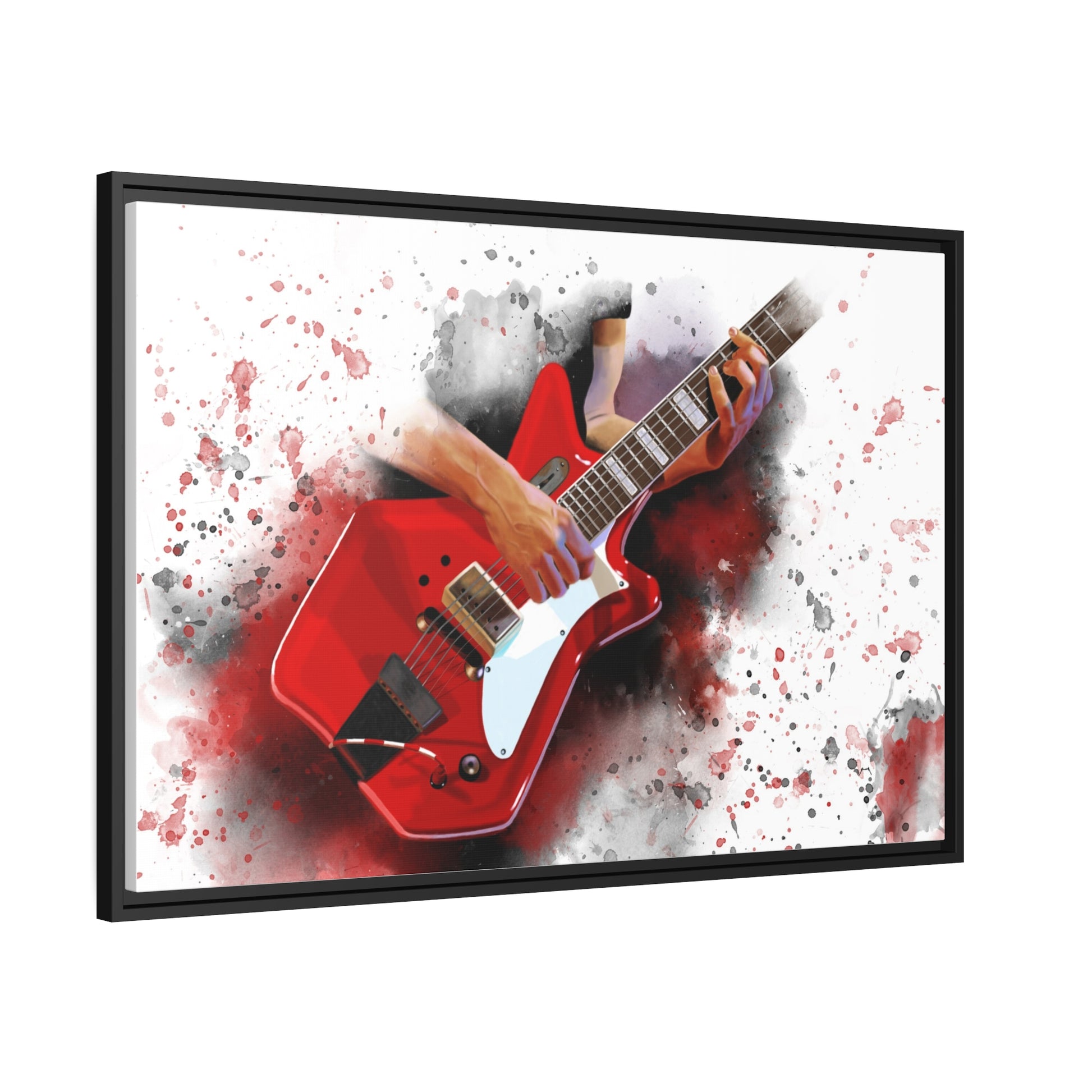 Digital painting of Jack's electric guitar printed on framed canvas