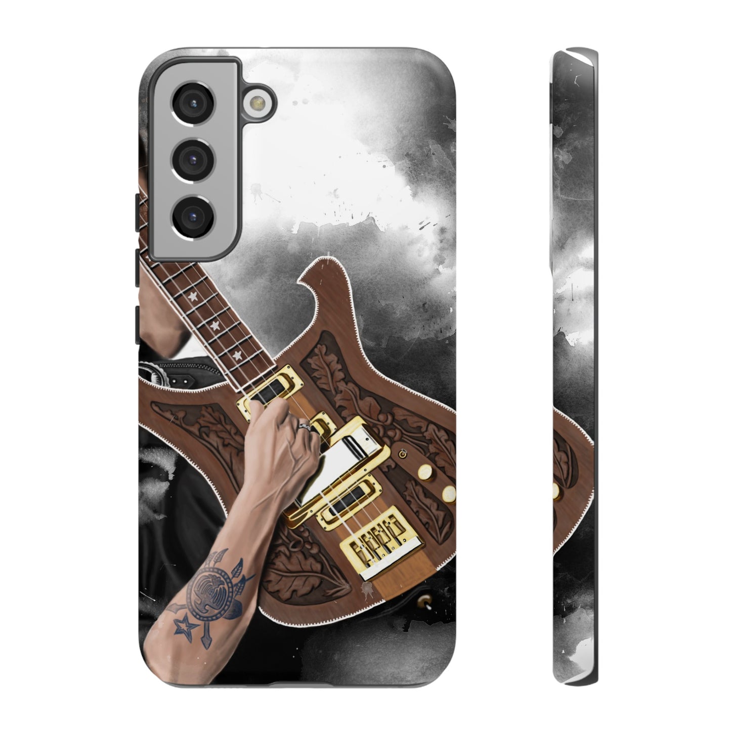 Lemmy's Bass Guitar Art On Tough Phone Cases