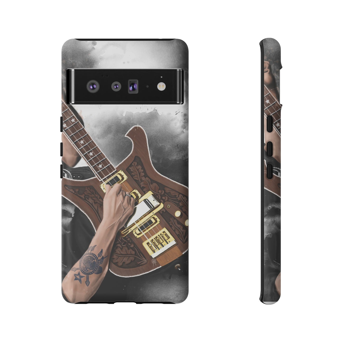 Lemmy's Bass Guitar Art On Tough Phone Cases