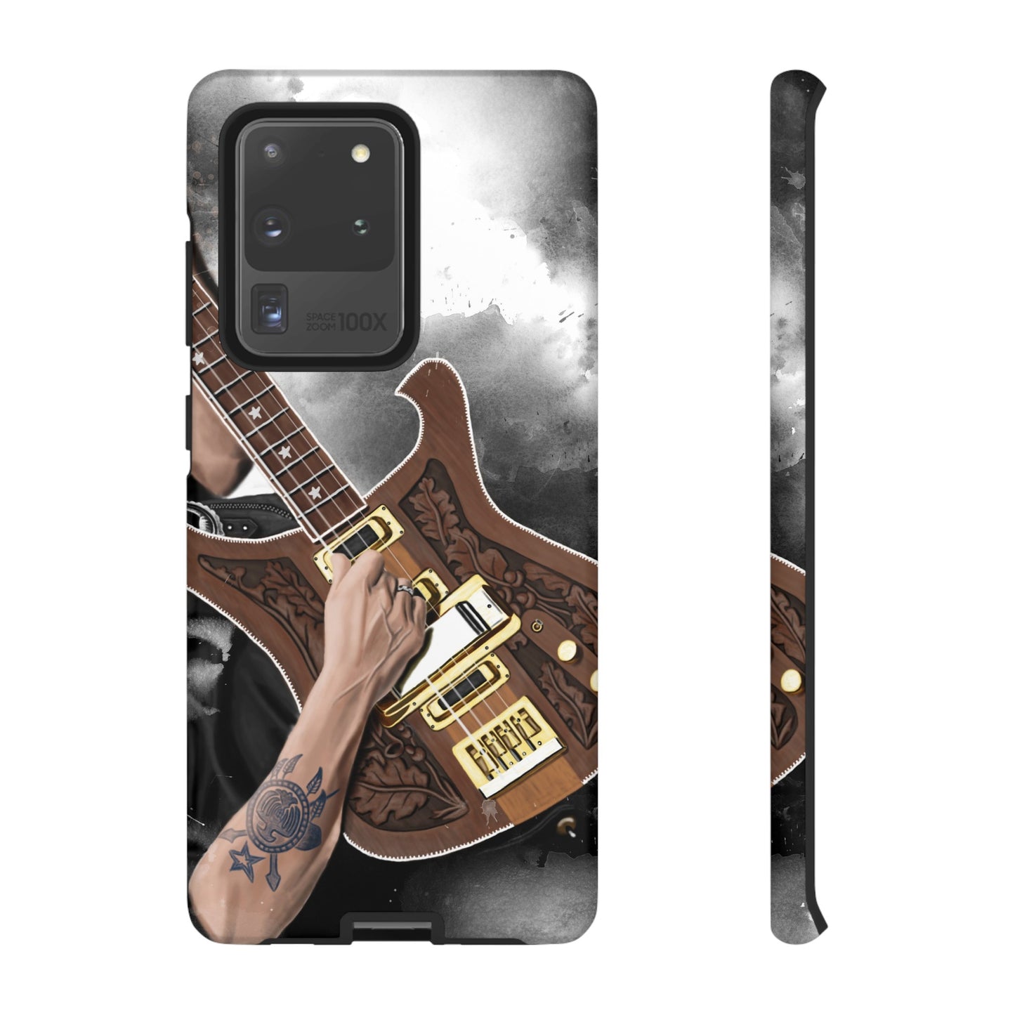 Lemmy's Bass Guitar Art On Tough Phone Cases