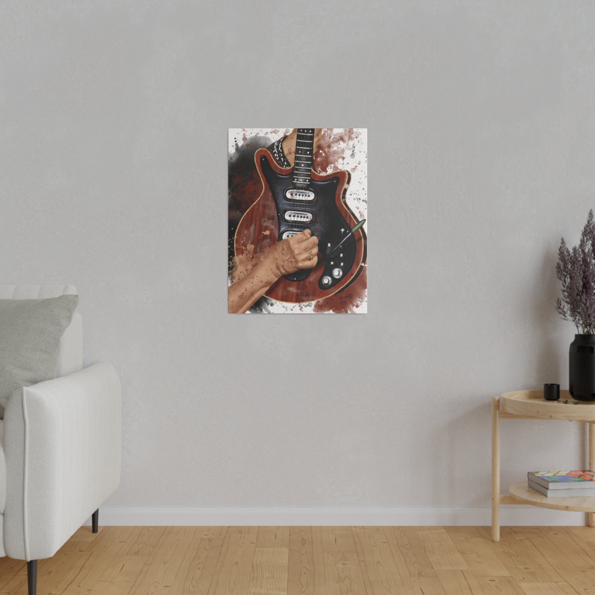 Digital painting of Brian's electric guitar printed on canvas