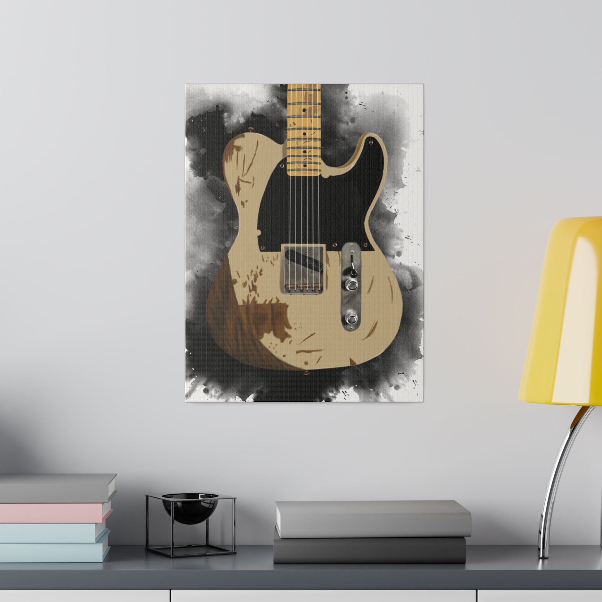 Digital painting of Jeff's electric guitar printed on canvas