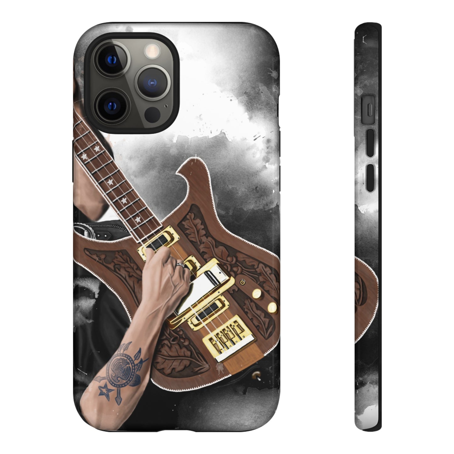 Lemmy's Bass Guitar Art On Tough Phone Cases