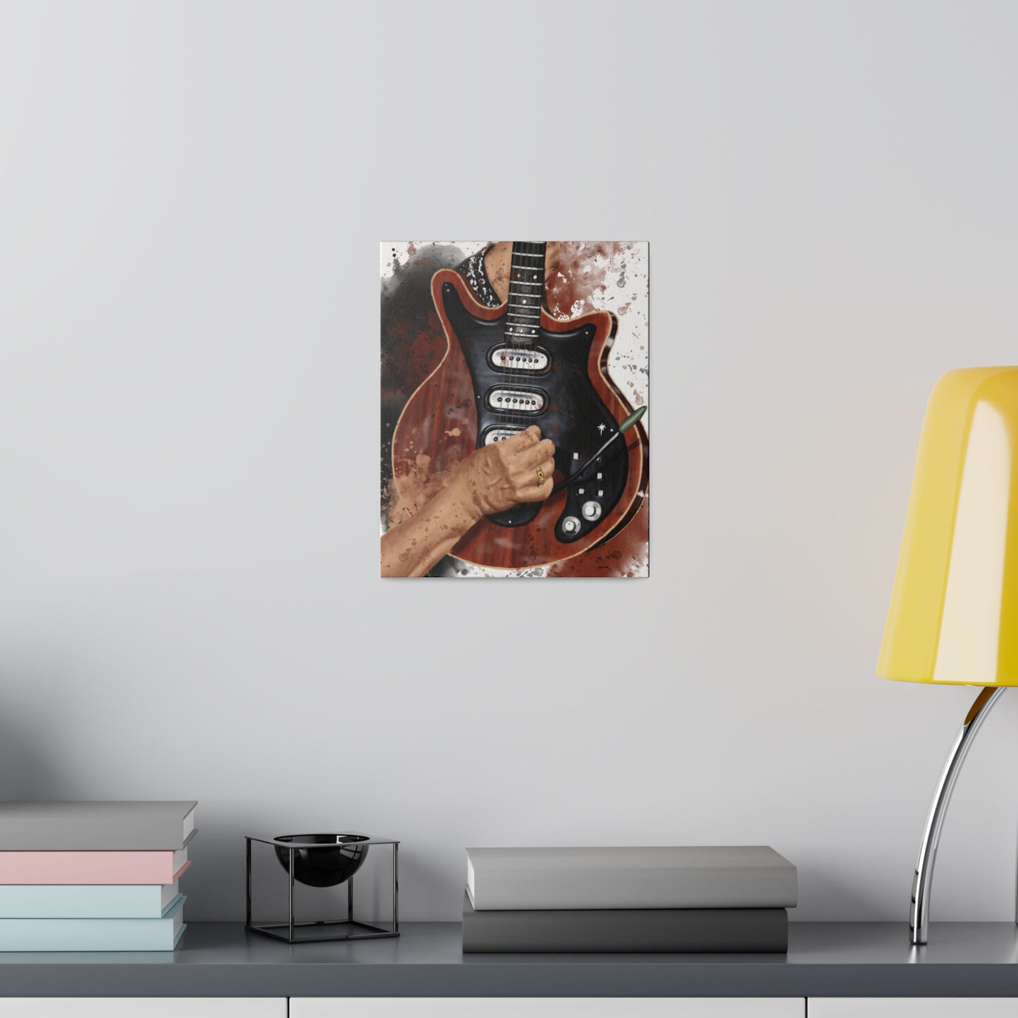 Digital painting of Brian's electric guitar printed on canvas