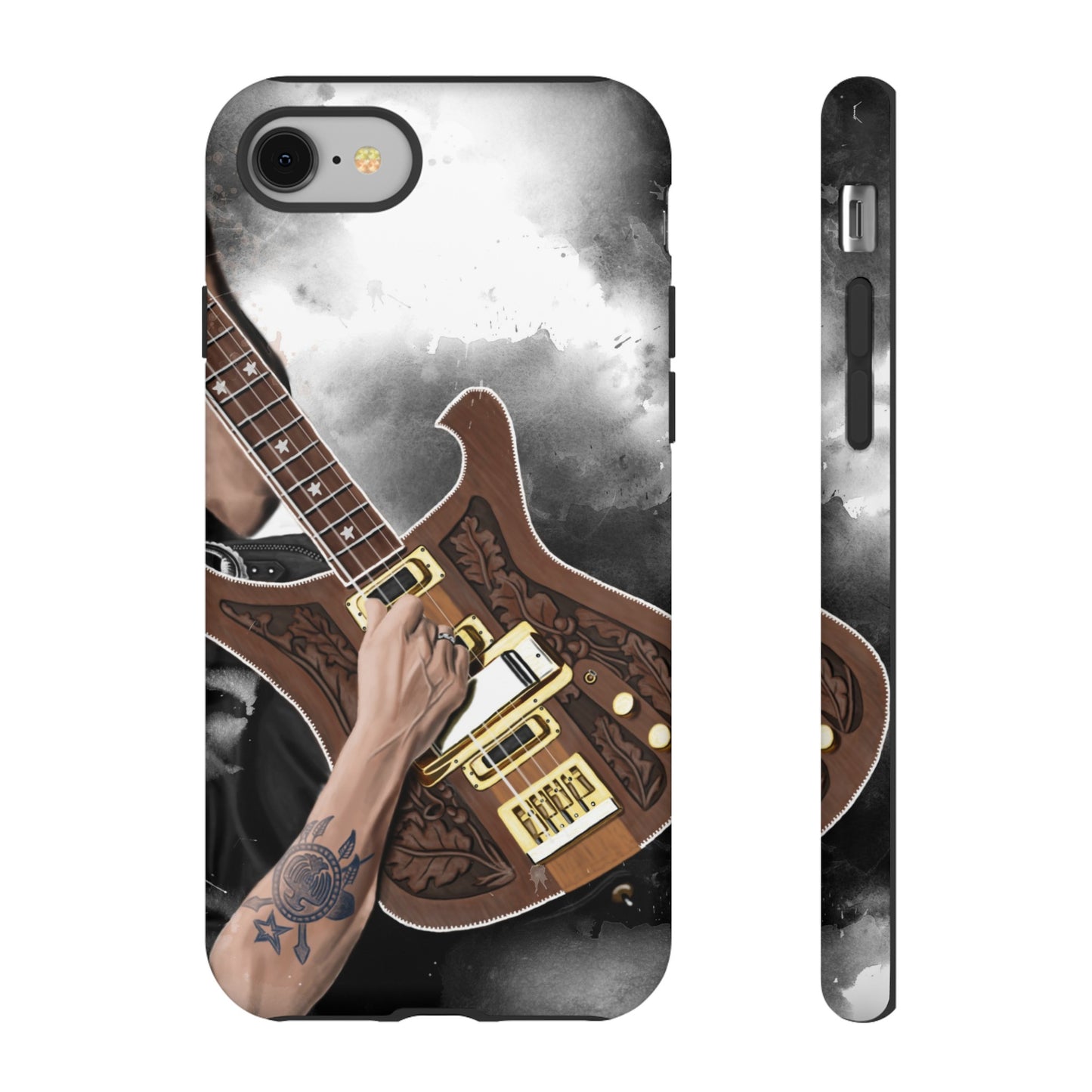 Lemmy's Bass Guitar Art On Tough Phone Cases