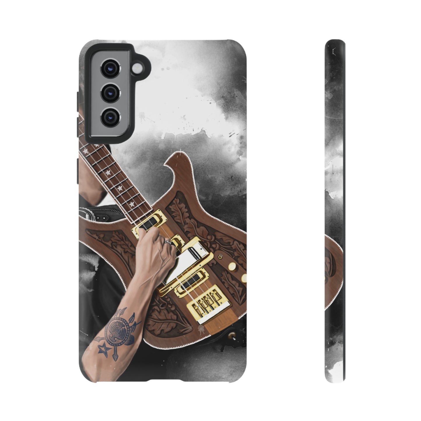 Lemmy's Bass Guitar Art On Tough Phone Cases