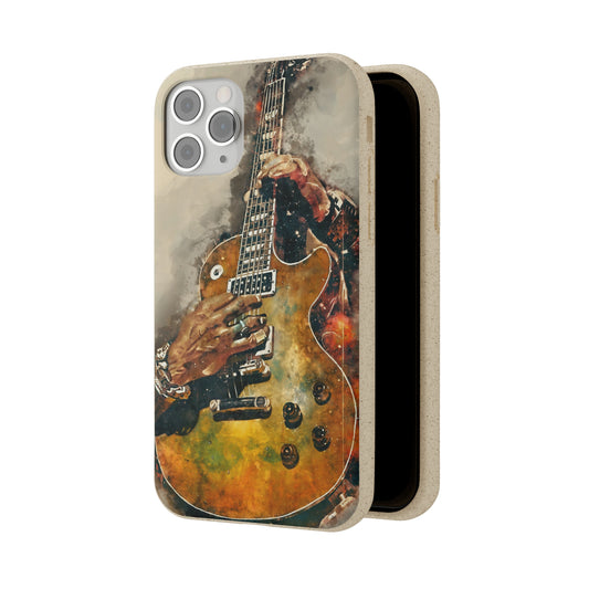 Digital painting of Saul's electric guitar printed on biodegradable iphone phone case