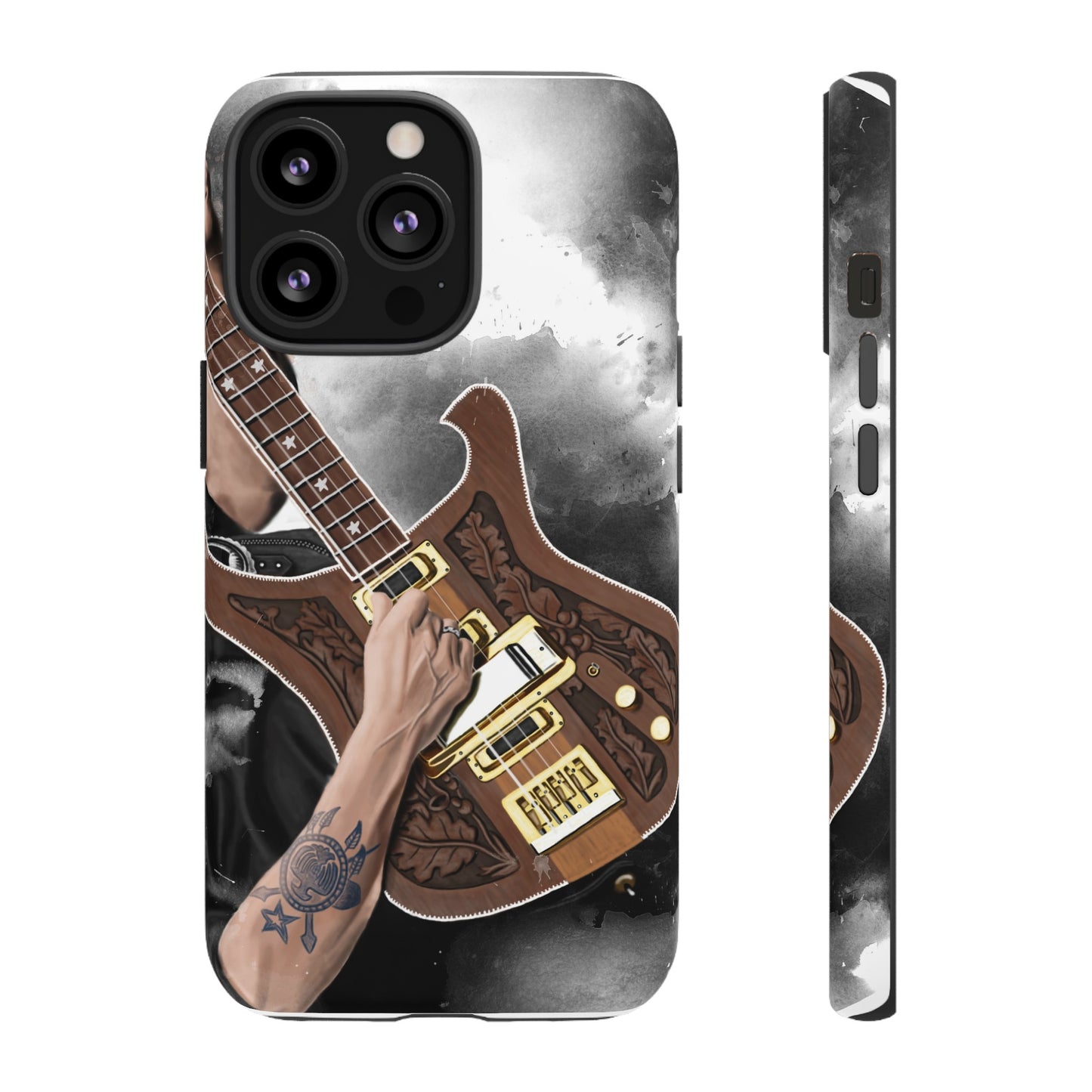 Lemmy's Bass Guitar Art On Tough Phone Cases