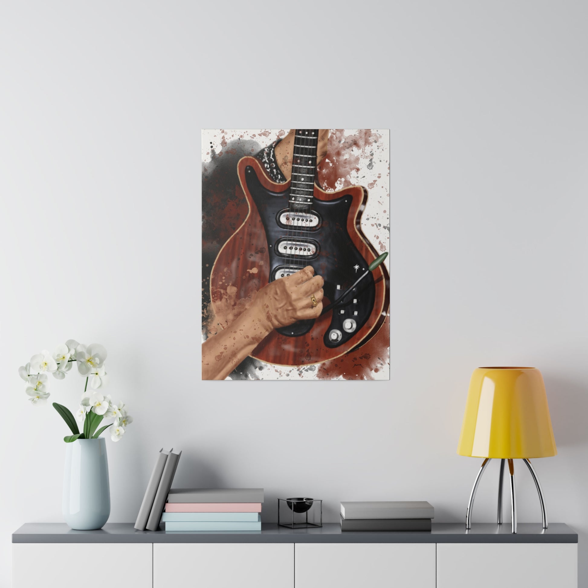 Digital painting of Brian's electric guitar printed on canvas