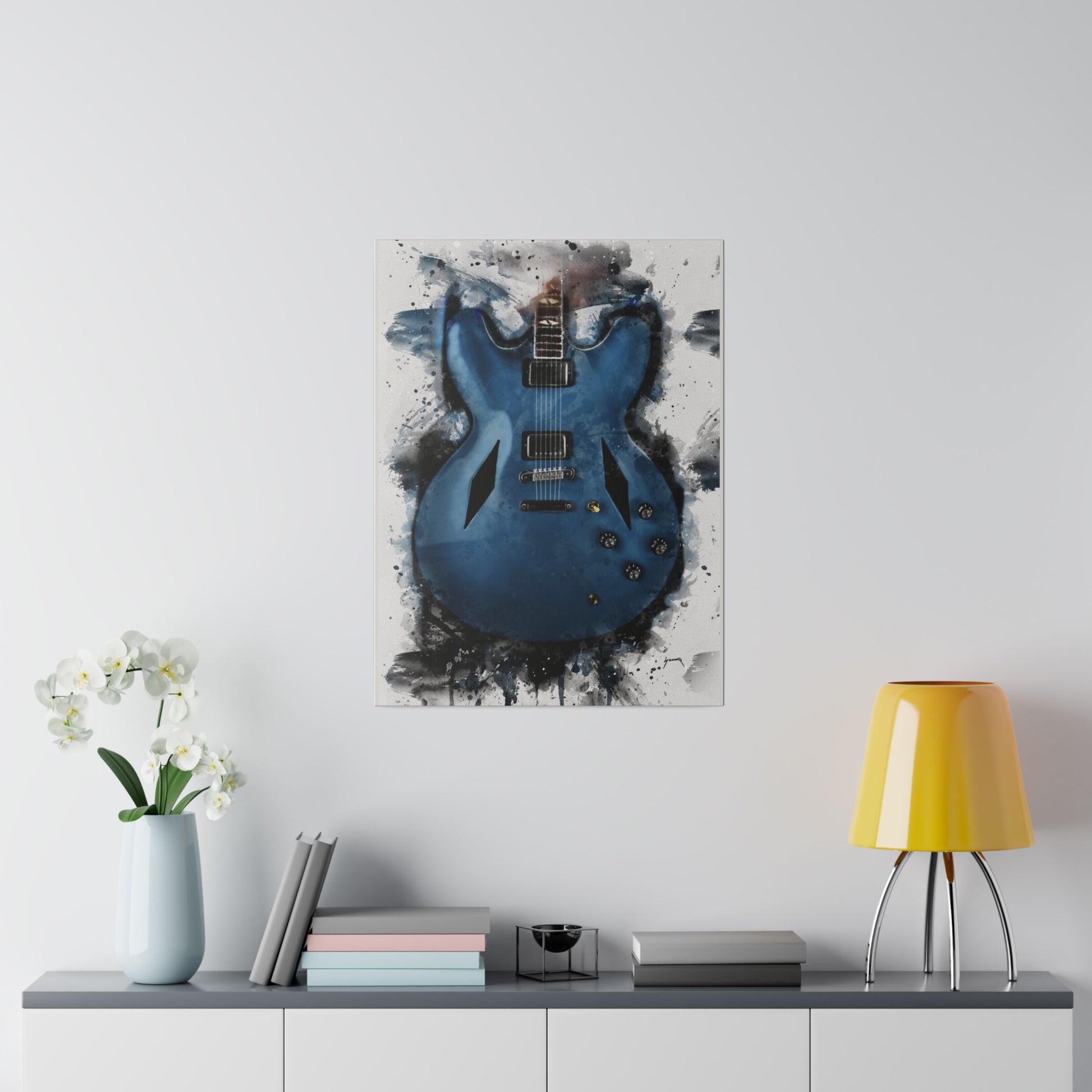 Digital painting of Dave's guitar printed on canvas