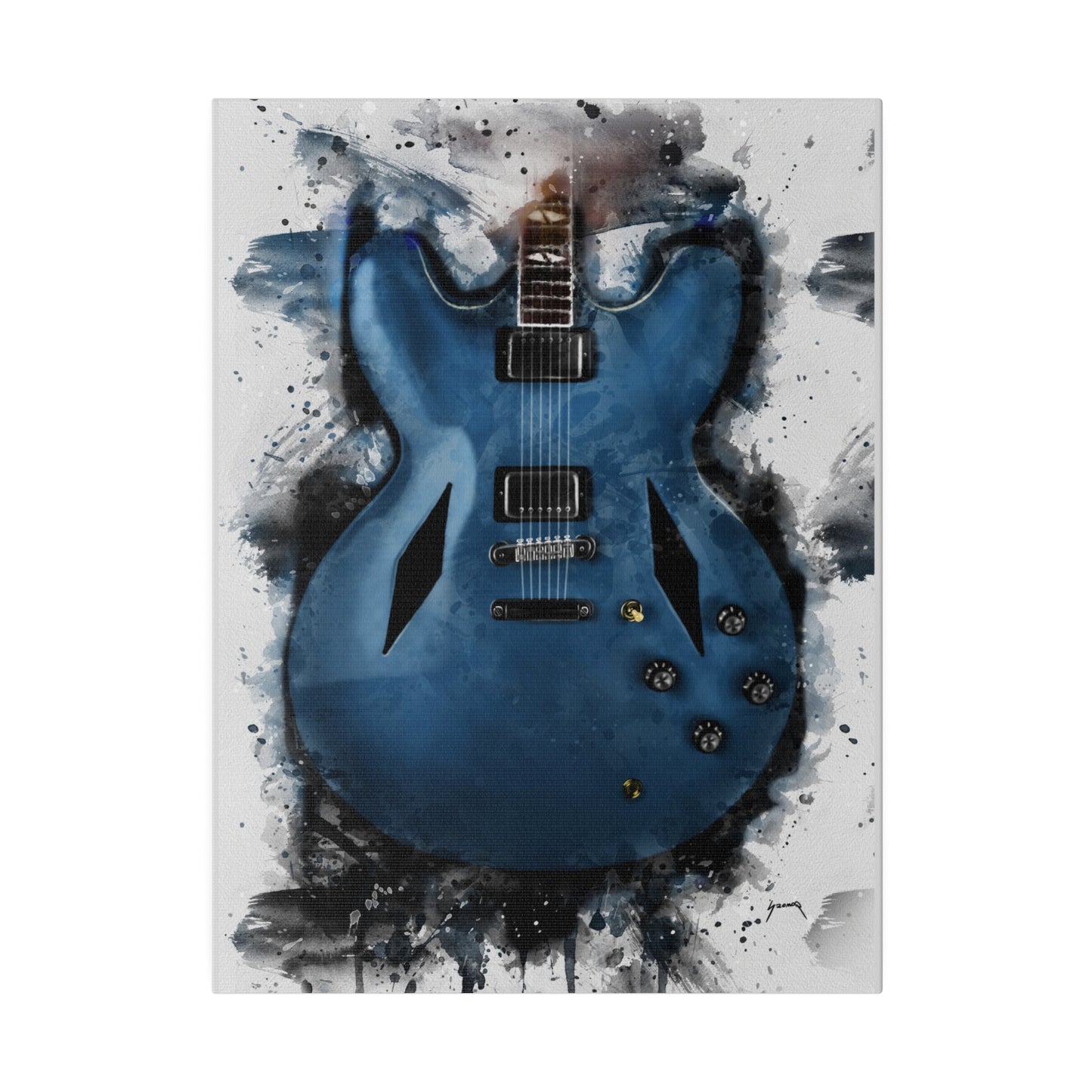 Digital painting of Dave's guitar printed on canvas