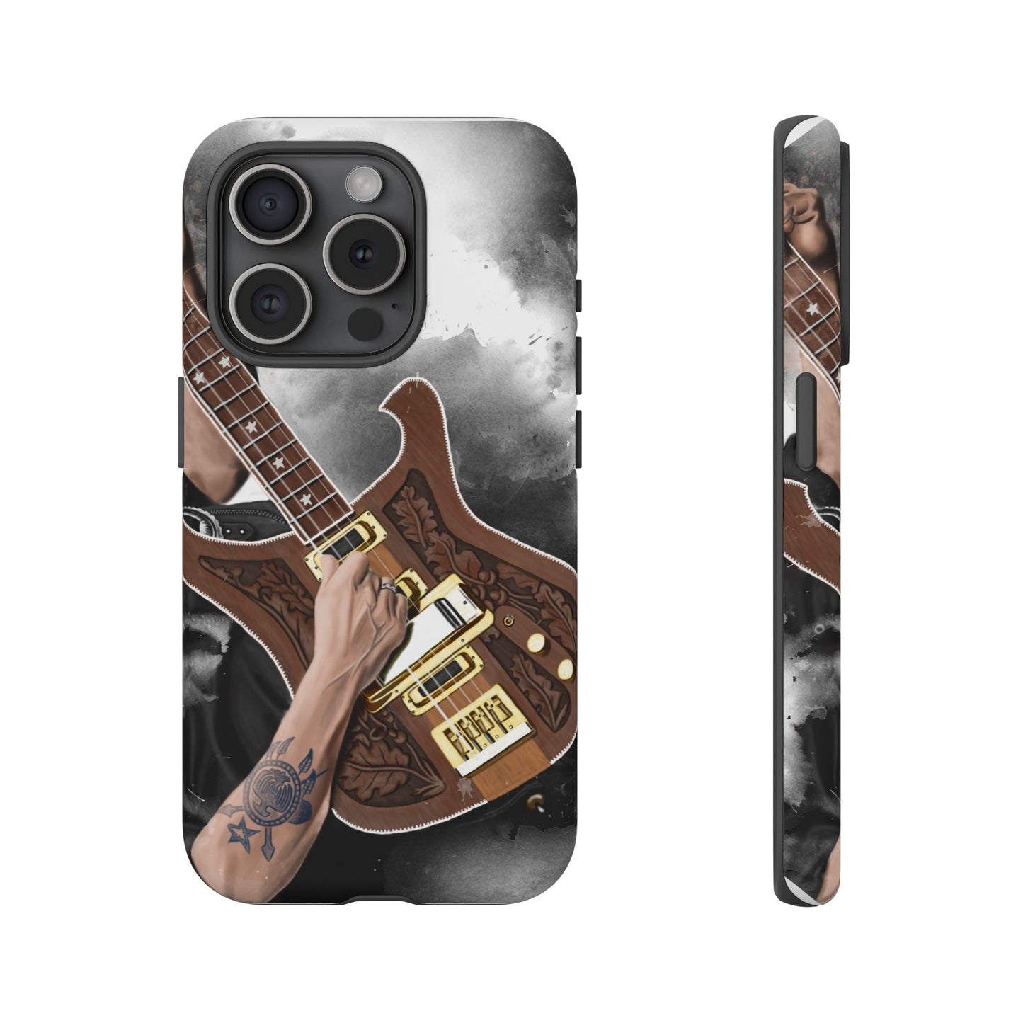 Lemmy's Bass Guitar Art On Tough Phone Cases