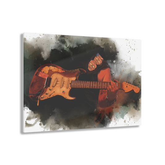 Digital painting of Papa's electric guitar acrylic print