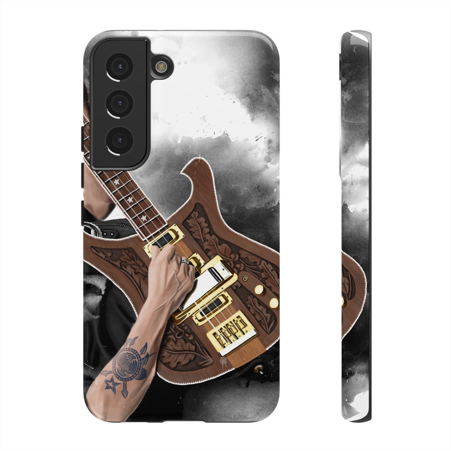Lemmy's Bass Guitar Art On Tough Phone Cases