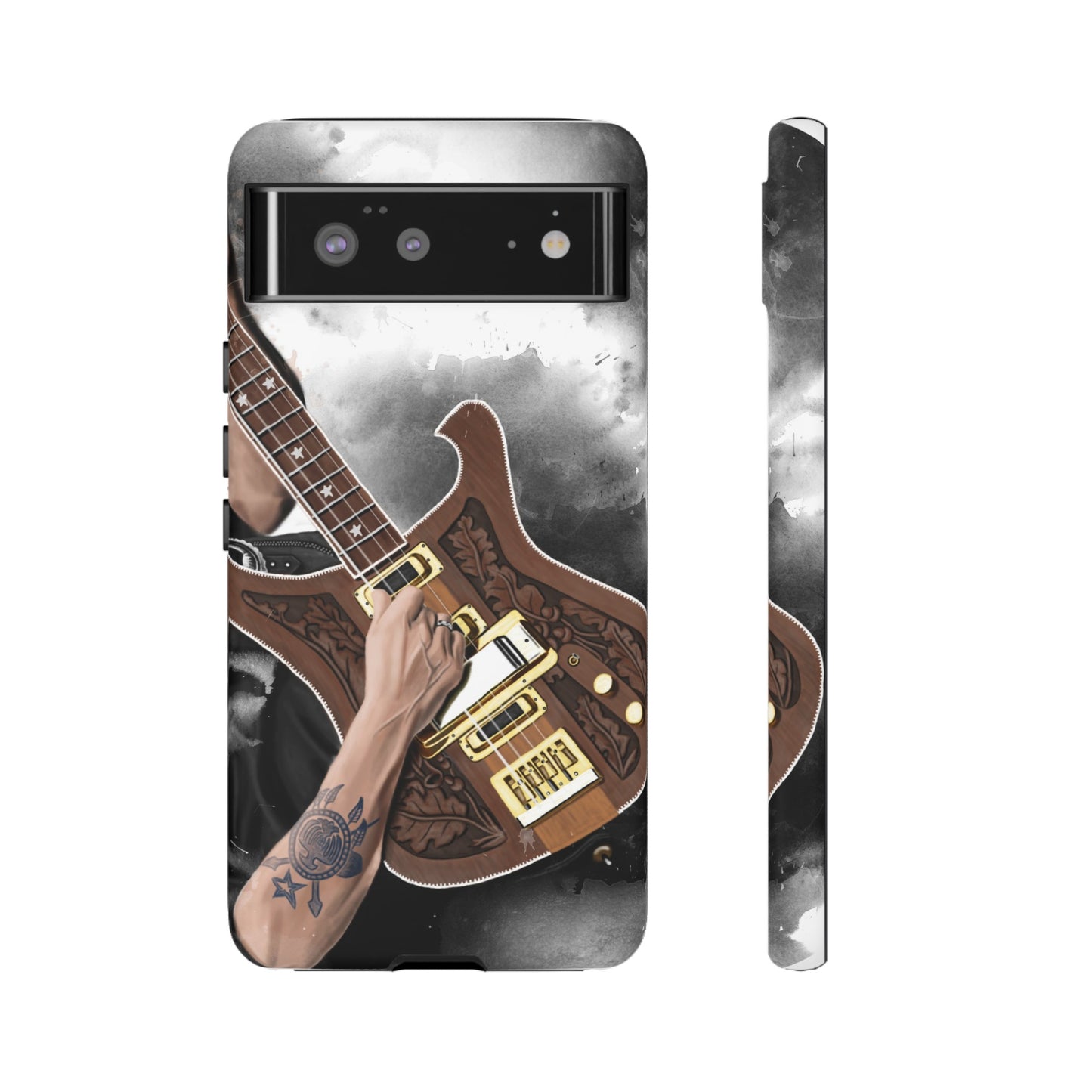 Lemmy's Bass Guitar Art On Tough Phone Cases