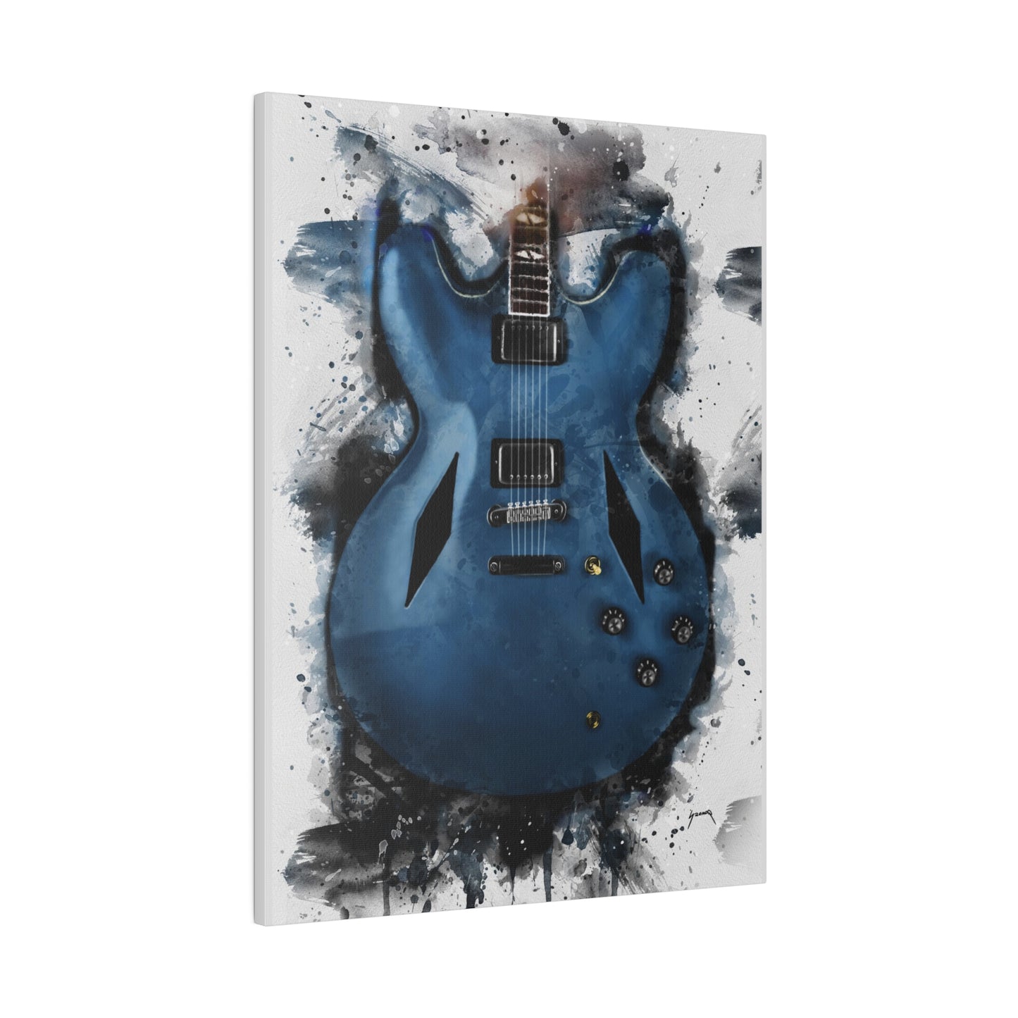 Digital painting of Dave's guitar printed on canvas