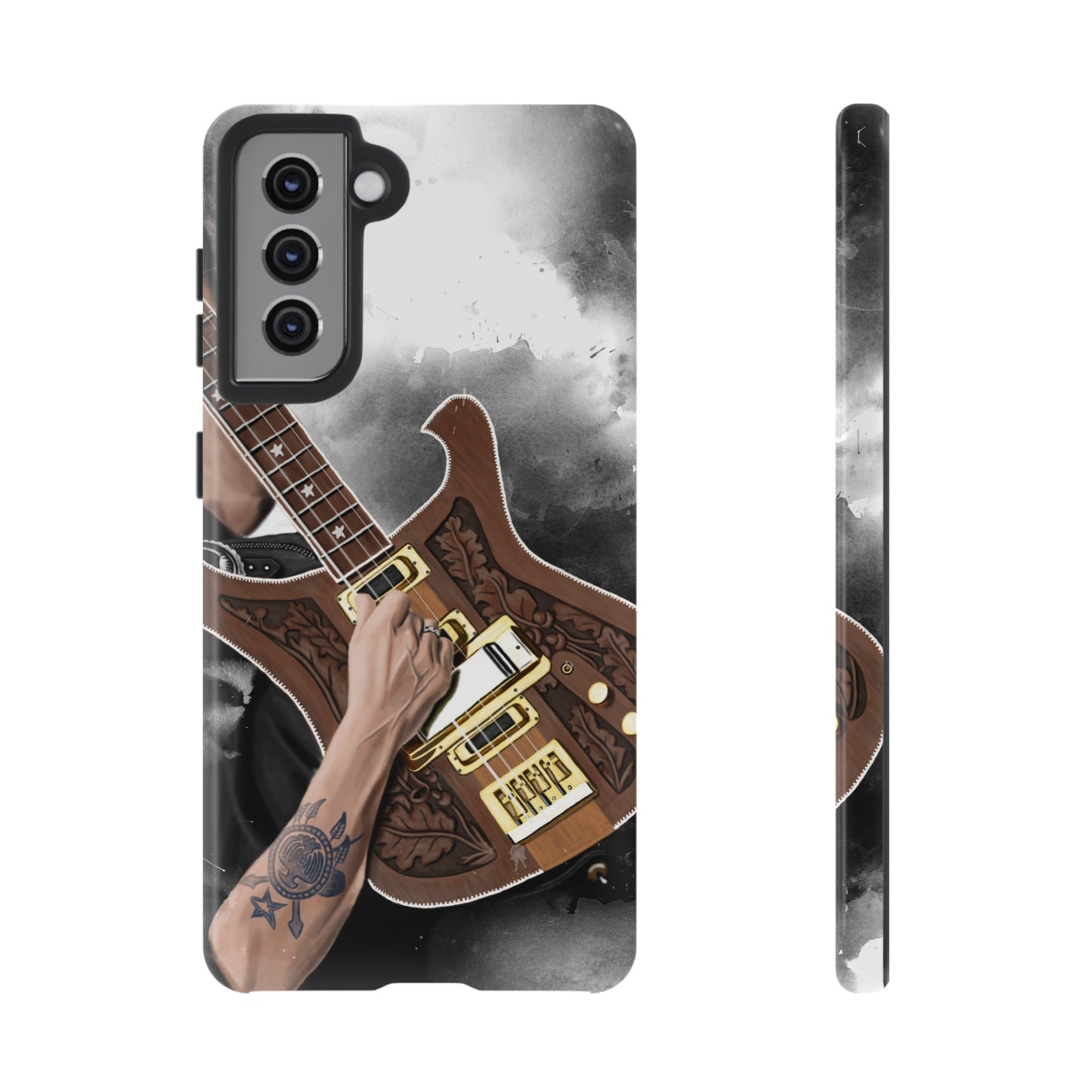 Lemmy's Bass Guitar Art On Tough Phone Cases