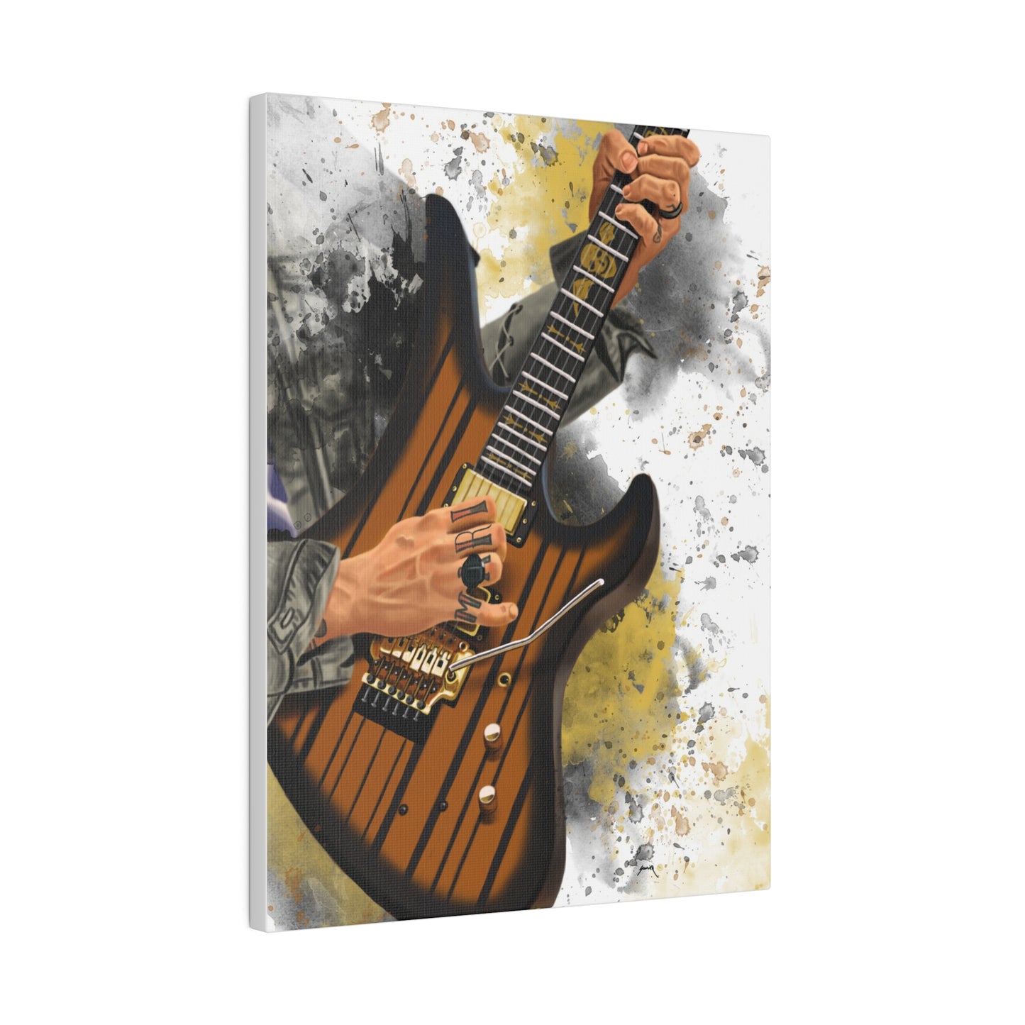 Digital painting of Sin's electric guitar printed on canvas