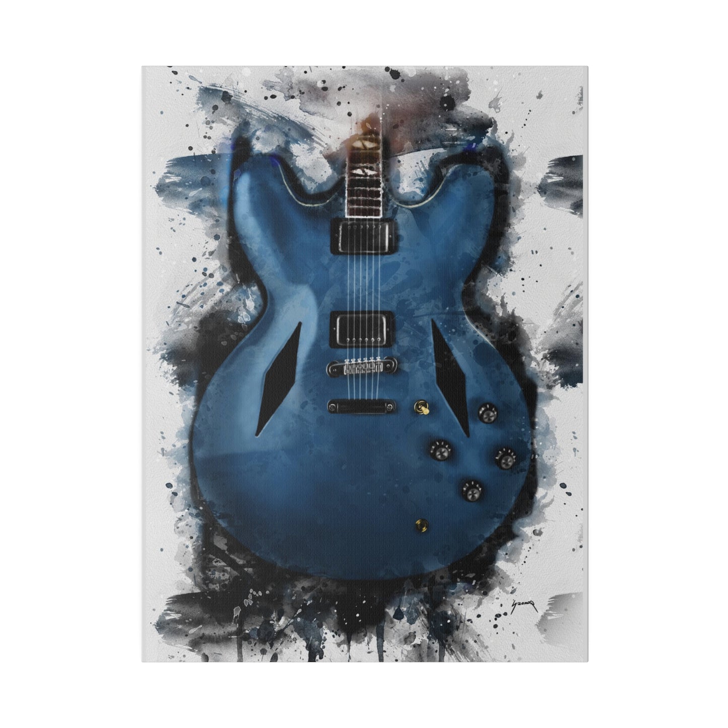 Digital painting of Dave's guitar printed on canvas