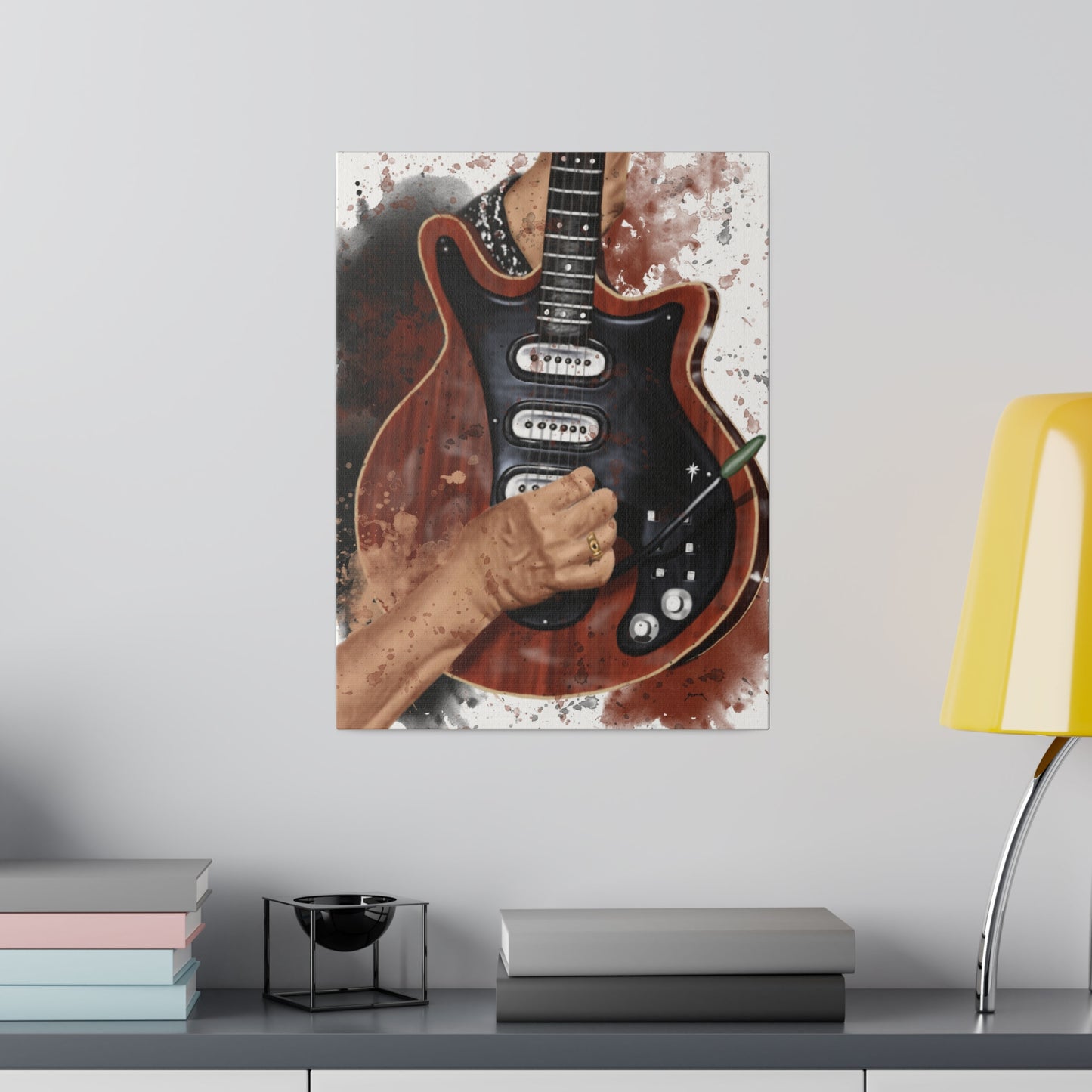 Digital painting of Brian's electric guitar printed on canvas