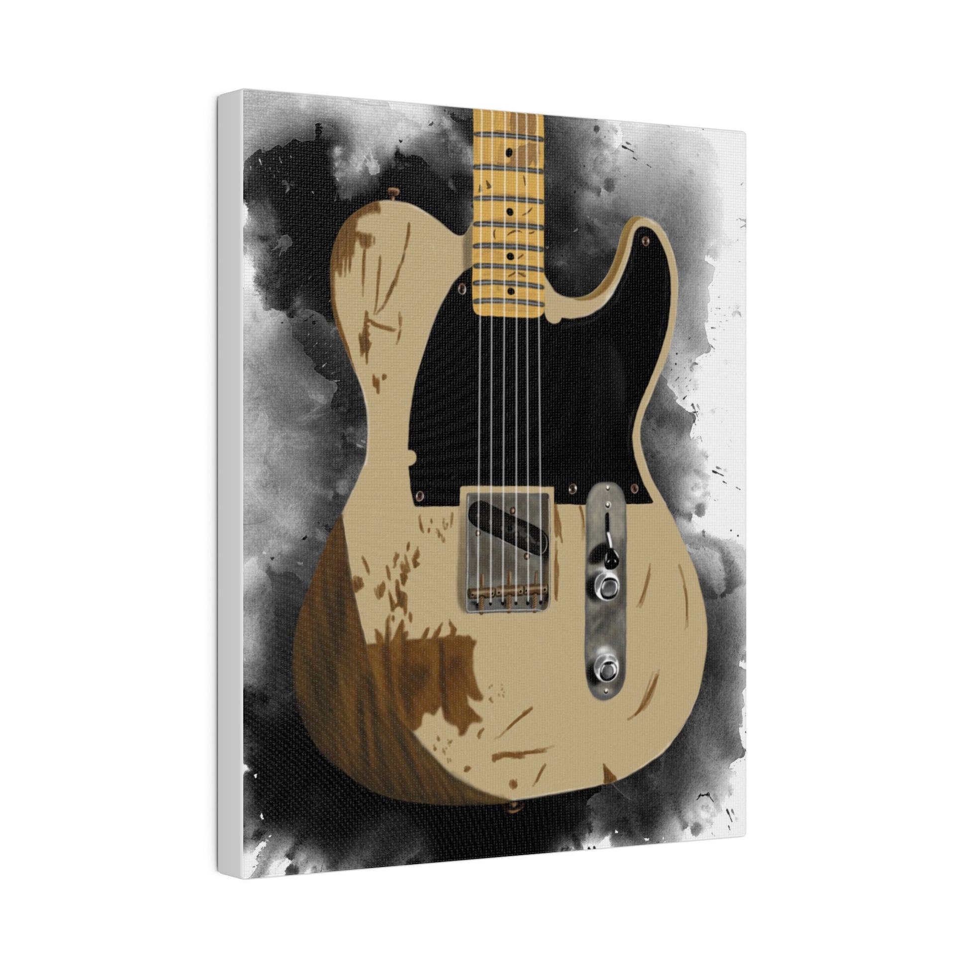 Digital painting of Jeff's electric guitar printed on canvas