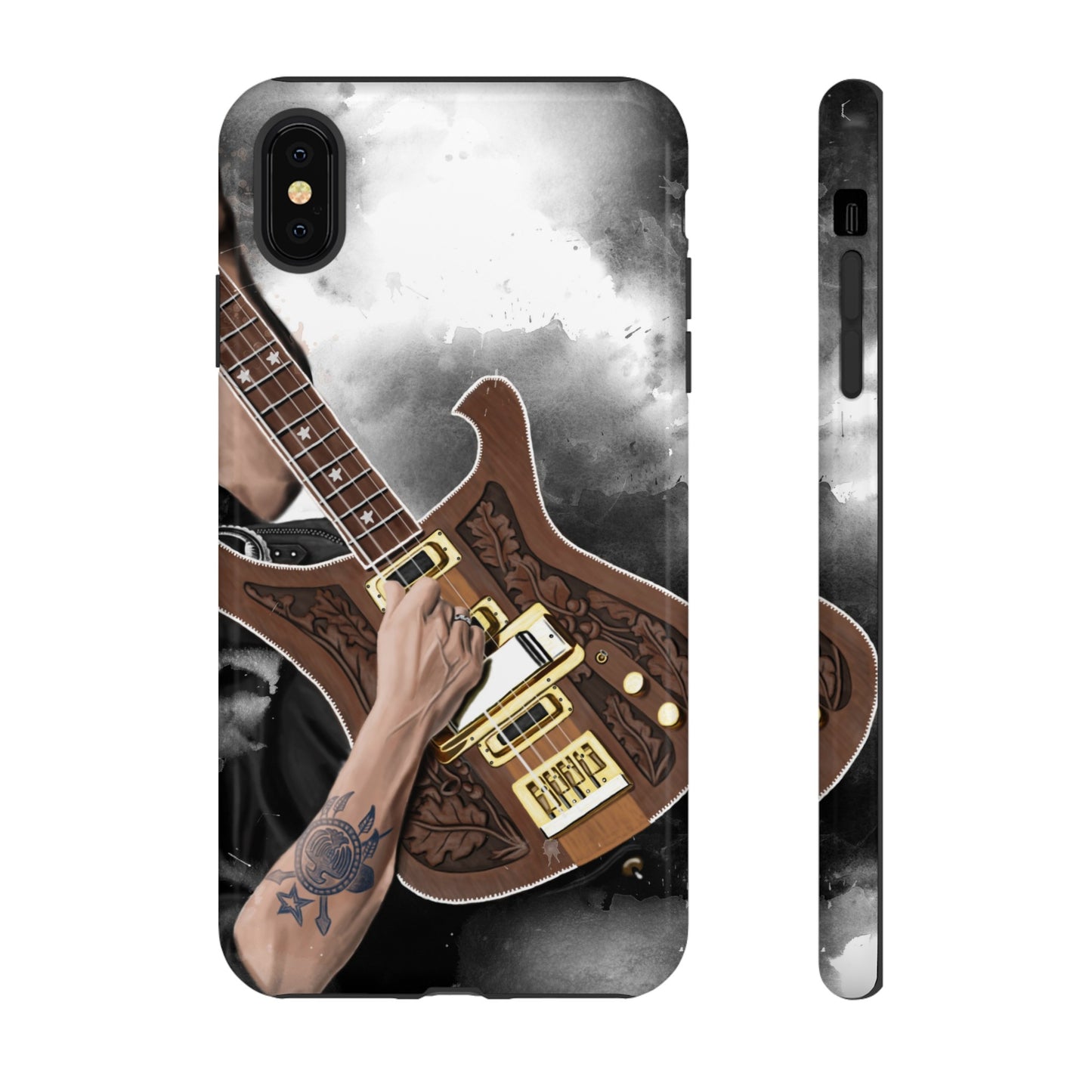 Lemmy's Bass Guitar Art On Tough Phone Cases