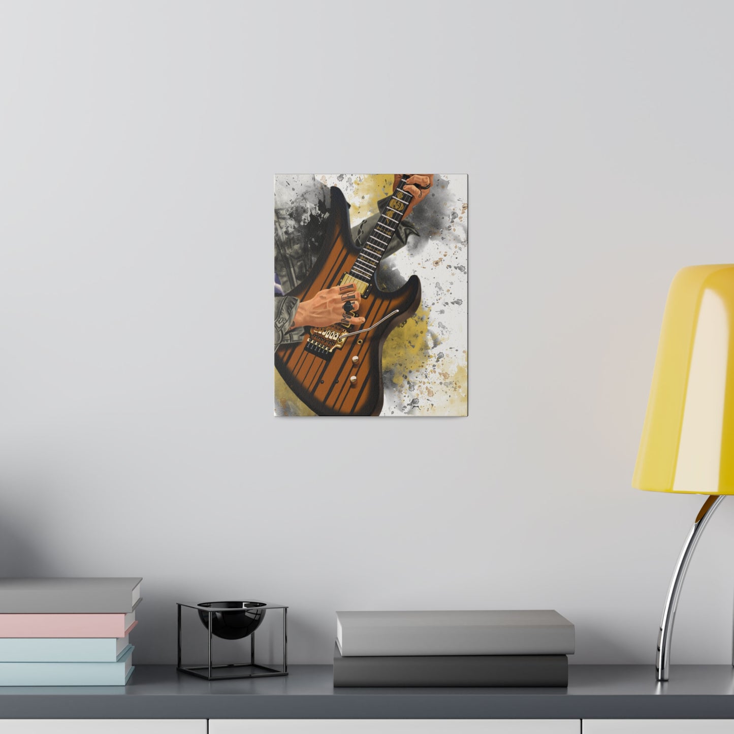 Digital painting of Sin's electric guitar printed on canvas