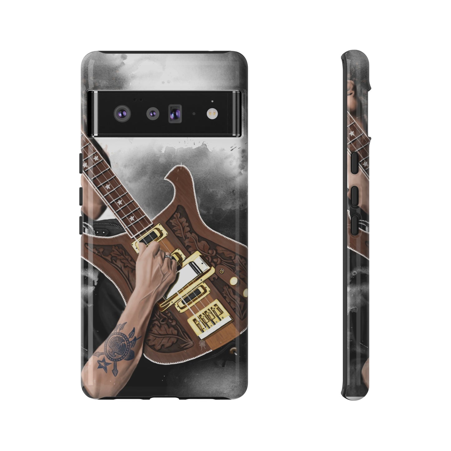 Lemmy's Bass Guitar Art On Tough Phone Cases